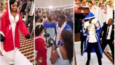 Bride And Groom Wrestle At Wedding Venue With Boxing Gloves - Video