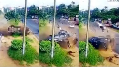 Terrible Accident At Labone Junction Captured By CCTV Camera - Video
